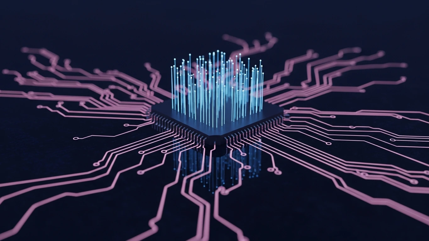 Digital data flow on a microchip, visualizing complex Digital Forensics Case Studies.