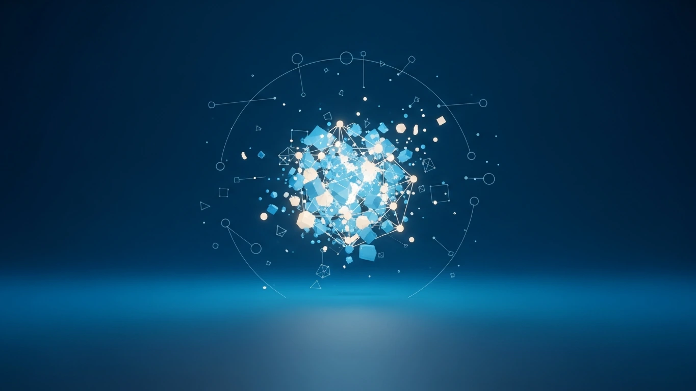 Abstract glowing blue data network representing digital assets after death.