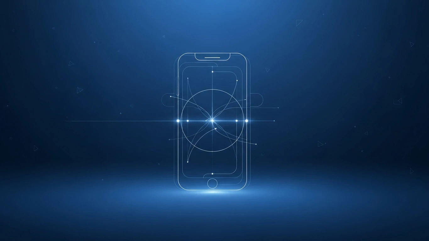Abstract digital phone outline with internal data connections, representing forensic phone images.