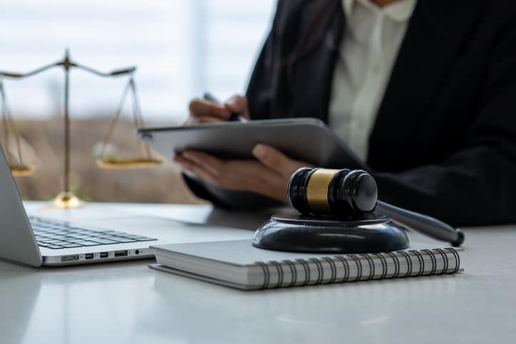 Lawyer working on a case